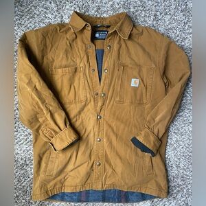 Carhartt Men's Rugged Flex Relaxed Fit Canvas Fleece-Lined Shirt Jacket